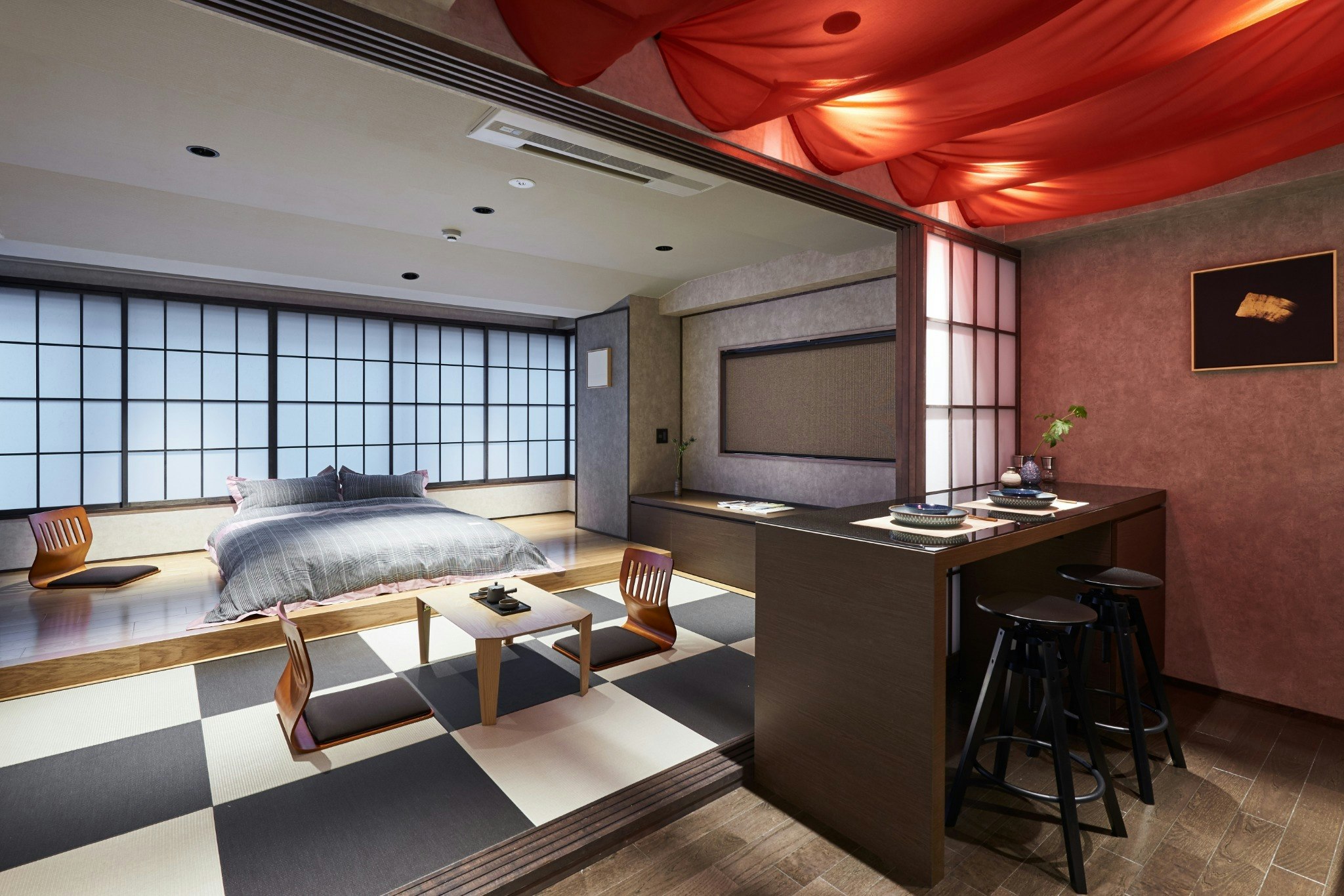 港区赤坂‐広々とした和風モダンデザインを作られたお部屋-2F